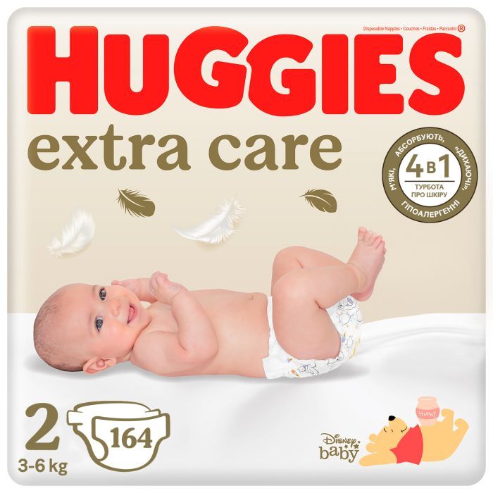 Подгузники Huggies Extra Care Size Размер 2 (3-6 кг) 24 шт (5029053550275)