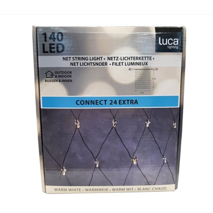 Гирлянда Luca Lighting сетка черная 2х2 м теплый белый (8711473759860) изображение 4