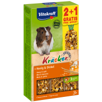 Ласощі для гризунів Vitakraft Kracker з медом для морських свинок 2+1 186 г (4008239894380)