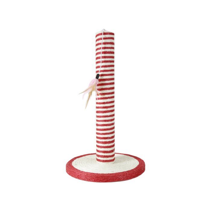 Дряпка (когтеточка) для котов AnimAll столбик 30х30х47 см Red White (2000981180447)