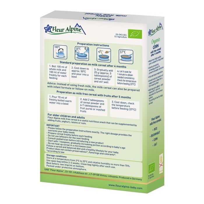 Детская каша Fleur Alpine Organic Corn Кукурузно 175 г (4779050670124) изображение 2