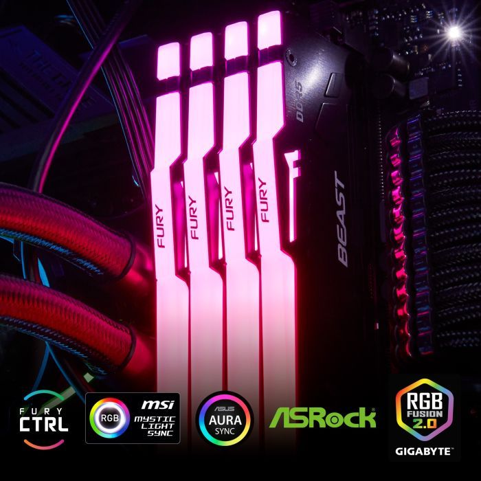 Модуль памяти для компьютера DDR5 64GB (2x32GB) 5600 MHz FURY Beast RGB Kingston Fury (ex.HyperX) (KF556C40BBAK2-64) изображение 11
