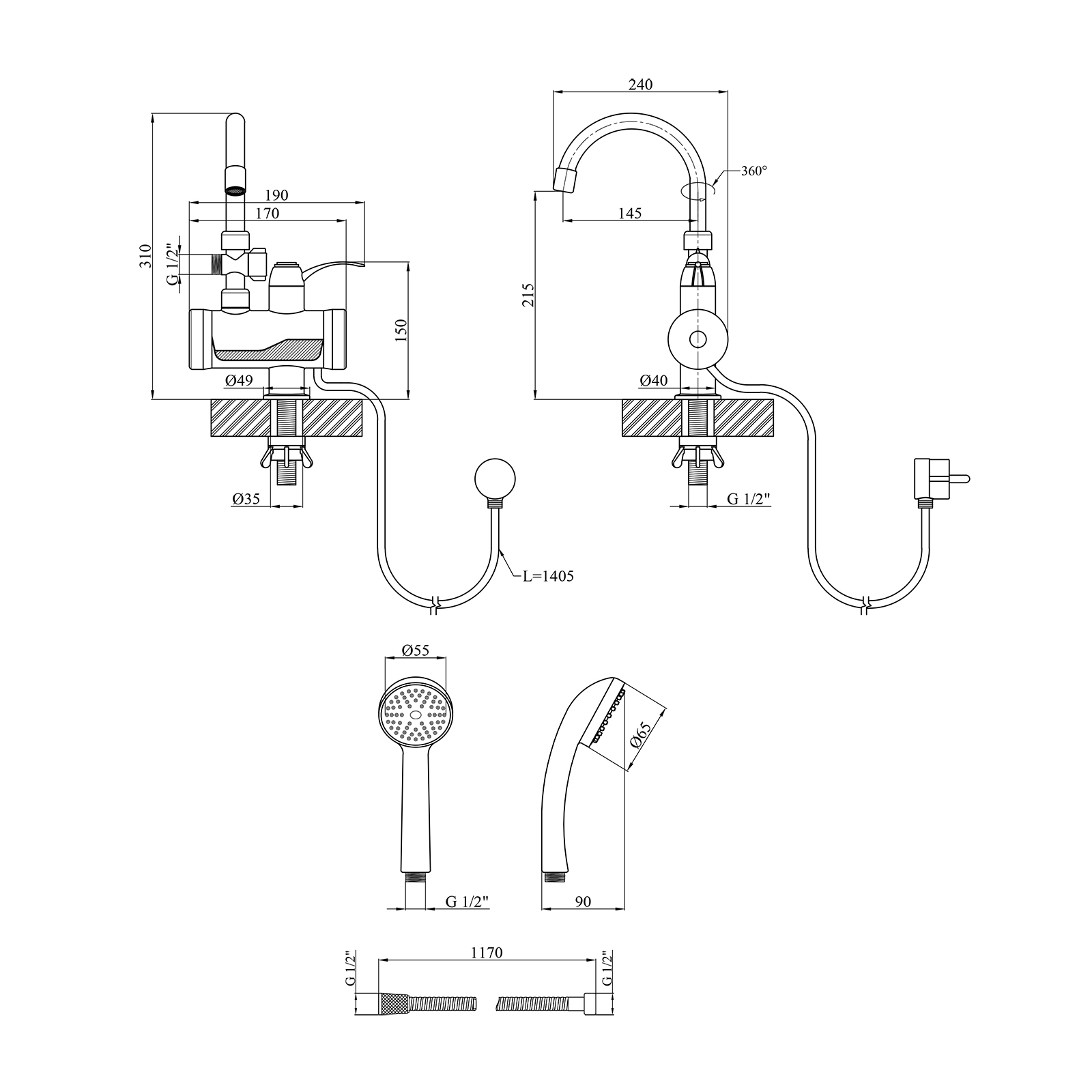 Проточный водонагреватель Kroner Volt-CW191MDS (CV023248) изображение 5