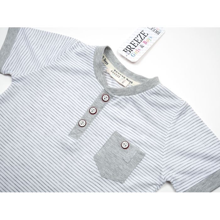 Футболка дитяча Breeze в смужку (12728-86B-gray) зображення 3