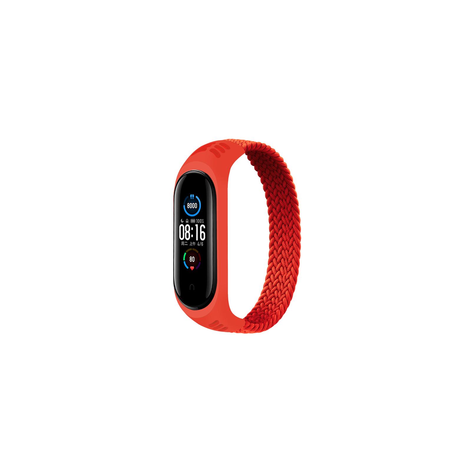 Ремешок для фитнес браслета BeCover Elastic Nylon Style для Xiaomi Mi Smart Band 5/6 (Size L) Red (706166)