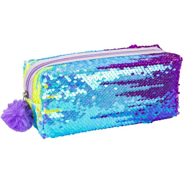 Пенал Cool For School с пайетками и помпоном 1 отделение розовый (CF87053)