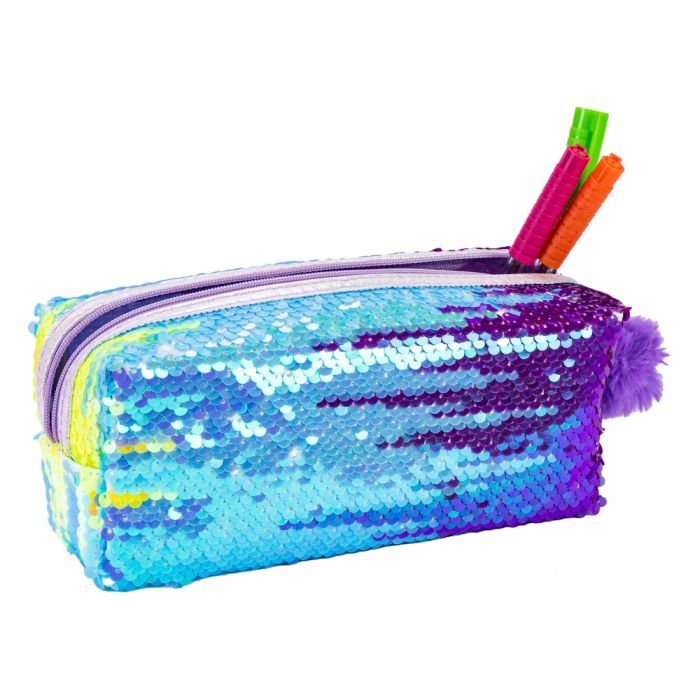 Пенал Cool For School с пайетками и помпоном 1 отделение розовый (CF87053) изображение 2