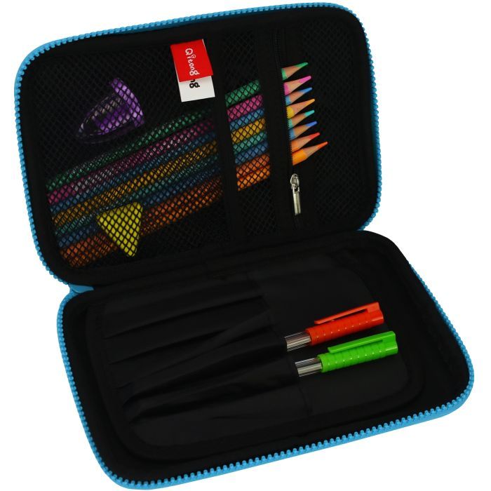 Пенал Cool For School з тисненням 1 відділення Чорний (QT-5661-Black) зображення 2
