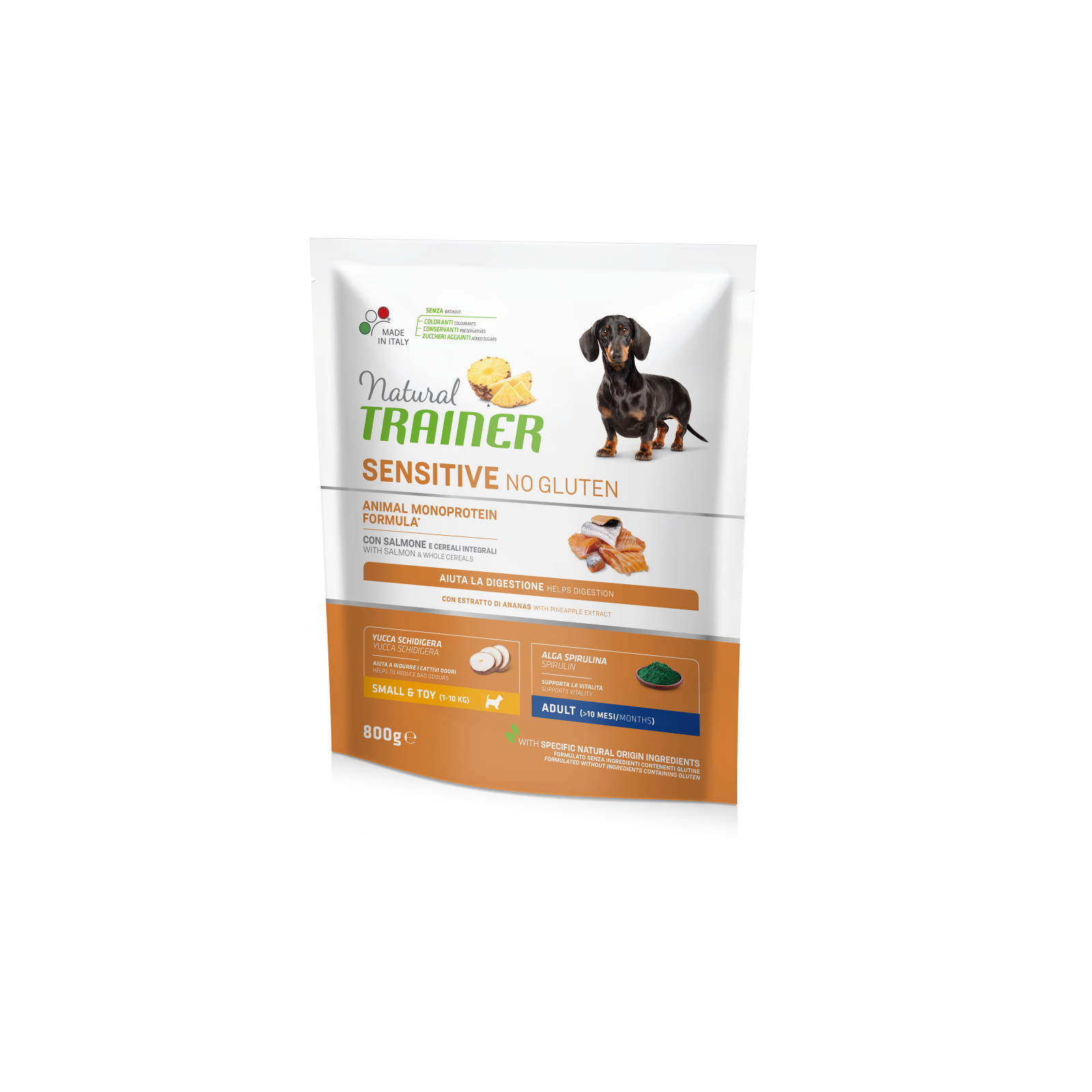 Сухой корм для собак Trainer Natural Dog Sensitive Adult Mini With Salmon 800 г (8015699252168)