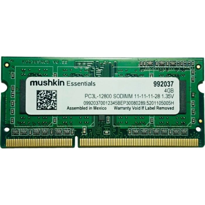 Модуль памяти для ноутбука SoDIMM DDR3L 4GB 1600 MHz Essentials Mushkin (992037)