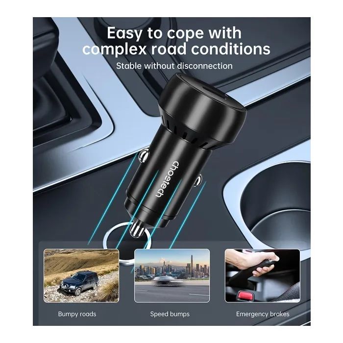 Зарядное устройство Choetech USB-C+USB-A 60W QC3.0/PD/PPS black (TC0014-BK) изображение 4