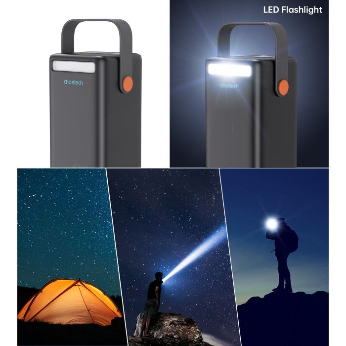 Батарея універсальна Choetech 50000mAh, PD/3.0/65W, QC/3.0/18W, USB-C, 3*USB-A, mirco USB, LED Light (B664-CCBE) зображення 7