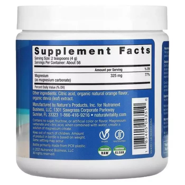 Мінерали Natural Vitality Антистресовий напій, апельсиновий смак, CALM, Orange, 226 гр (PTG-04351) зображення 2
