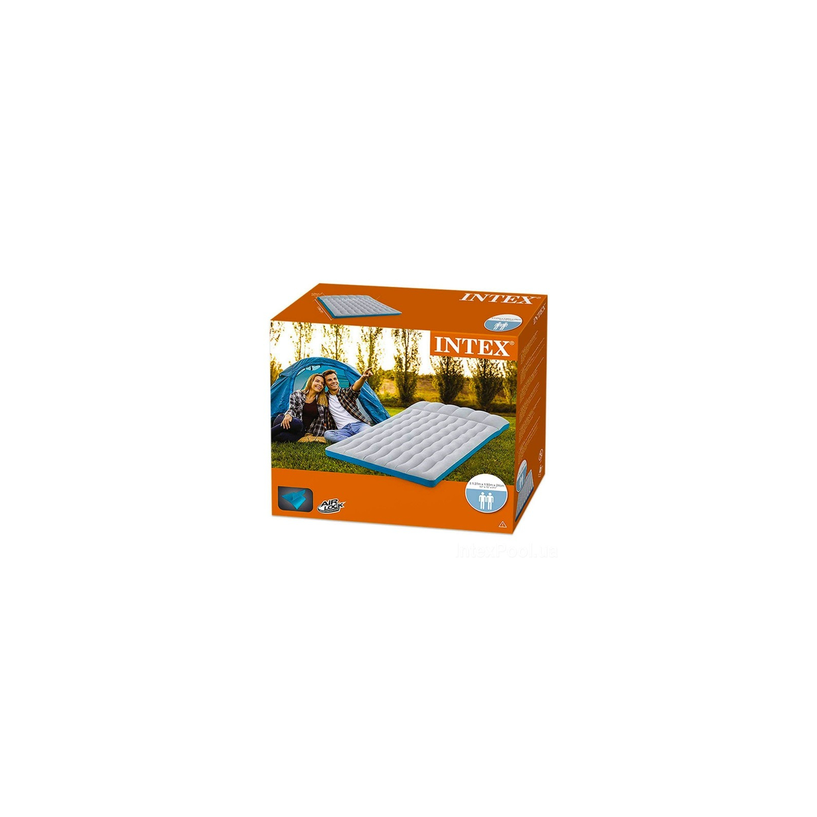 Матрас надувной Intex Camping велюр 127 х 193 х 24 см Сіро-блакитний (Intex 67999) изображение 4