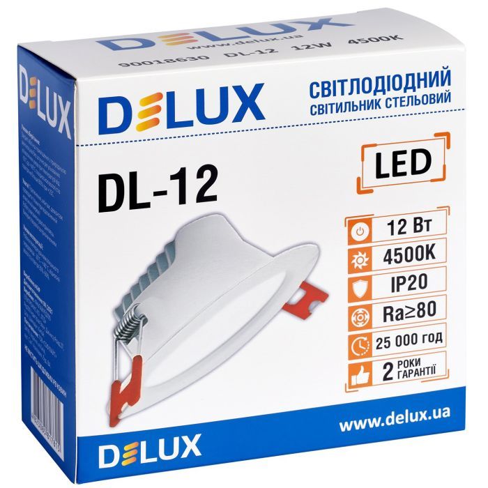 Світильник Delux DL-12 4500К 12Вт 960лм 230В D140мм (90018630) зображення 3
