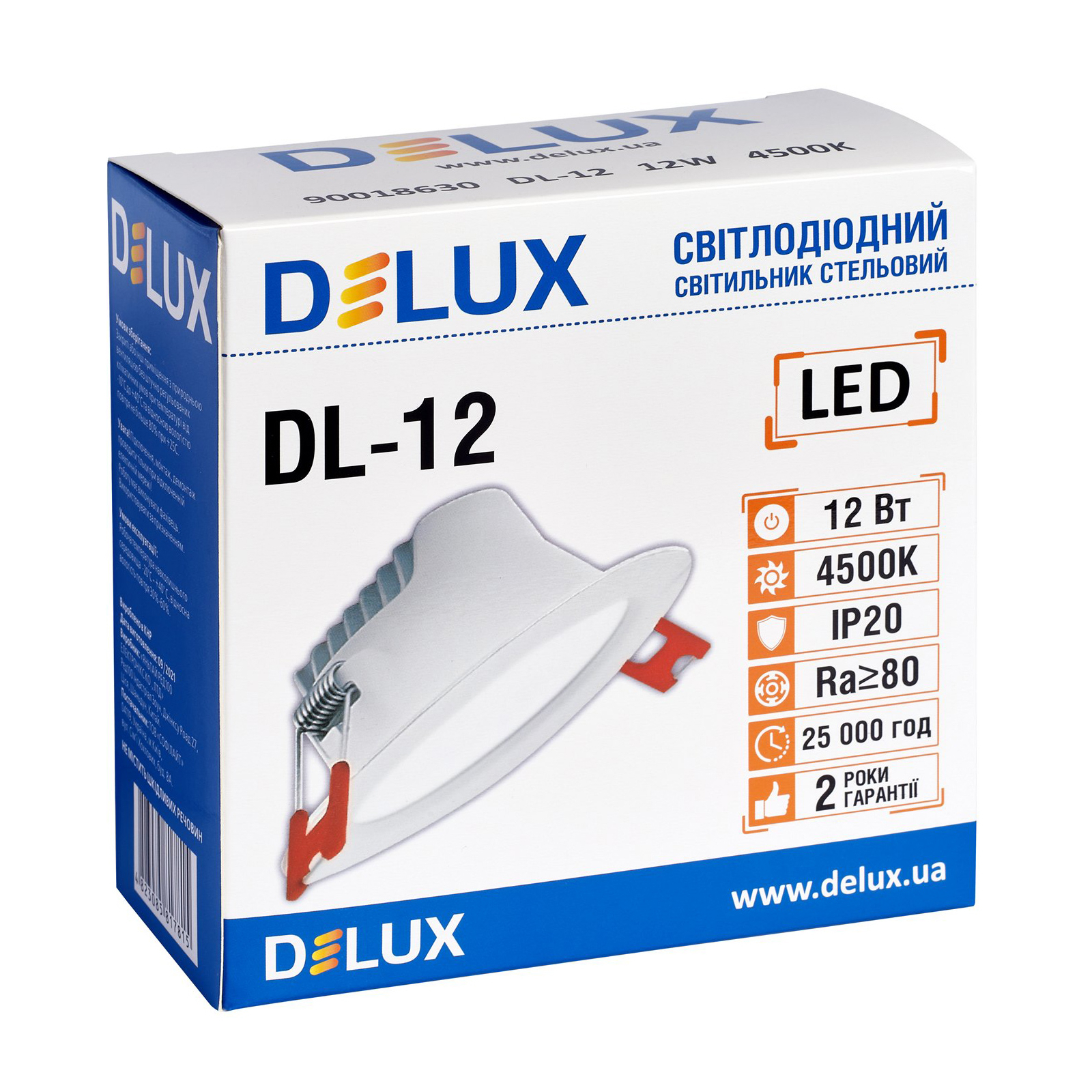 Світильник Delux DL-12 4500К 12Вт 960лм 230В D140мм (90018630) зображення 3