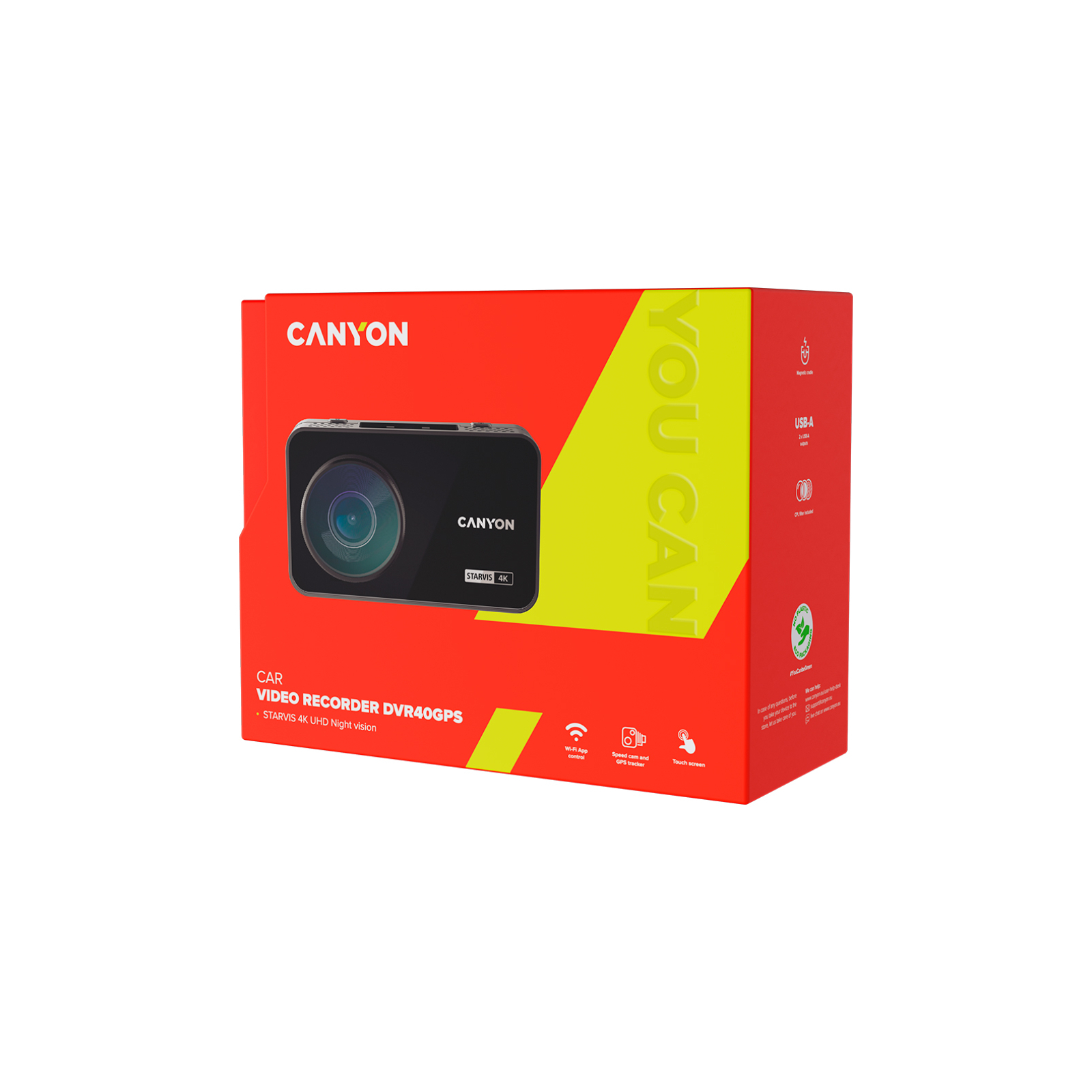 Відеореєстратор Canyon DVR40GPS UltraHD 4K 2160p GPS Wi-Fi Black (CND-DVR40GPS) зображення 10