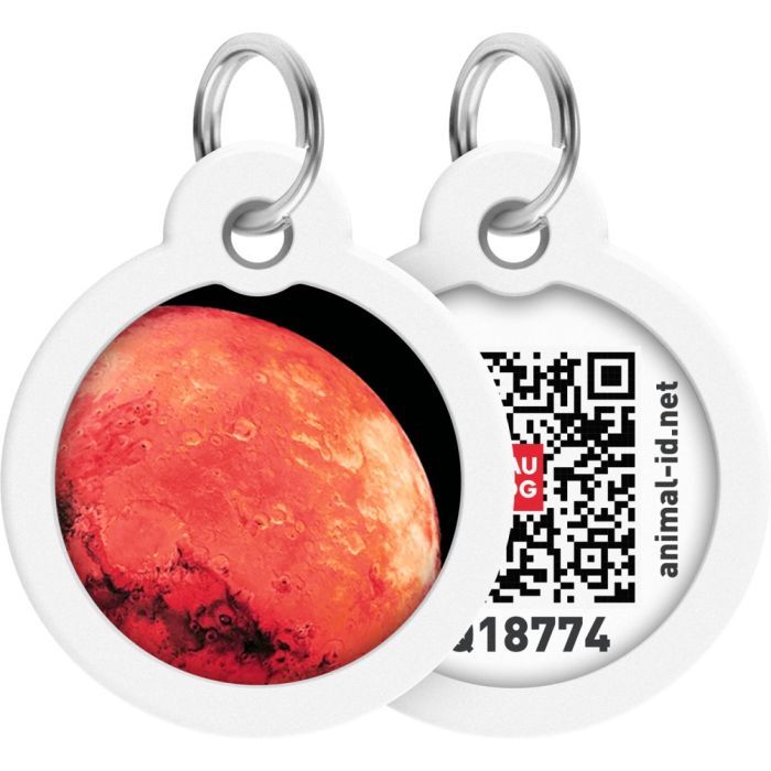 Адресник для животных WAUDOG Smart ID с QR паспортом "Марс", круг 30 мм (230-4031)