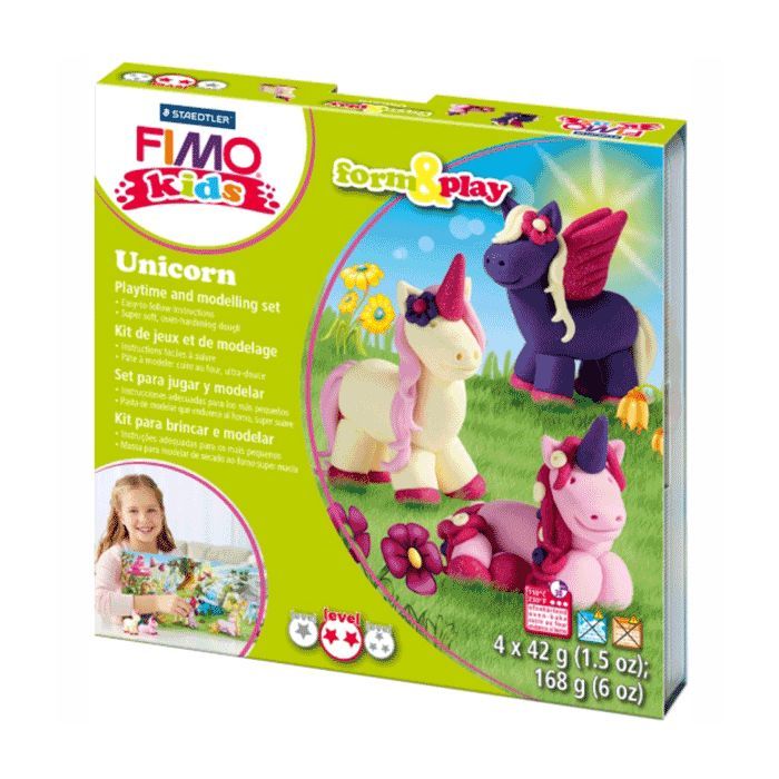 Пластика Fimo kids, Unicorn, 4 кольори 42 г (4007817037324)