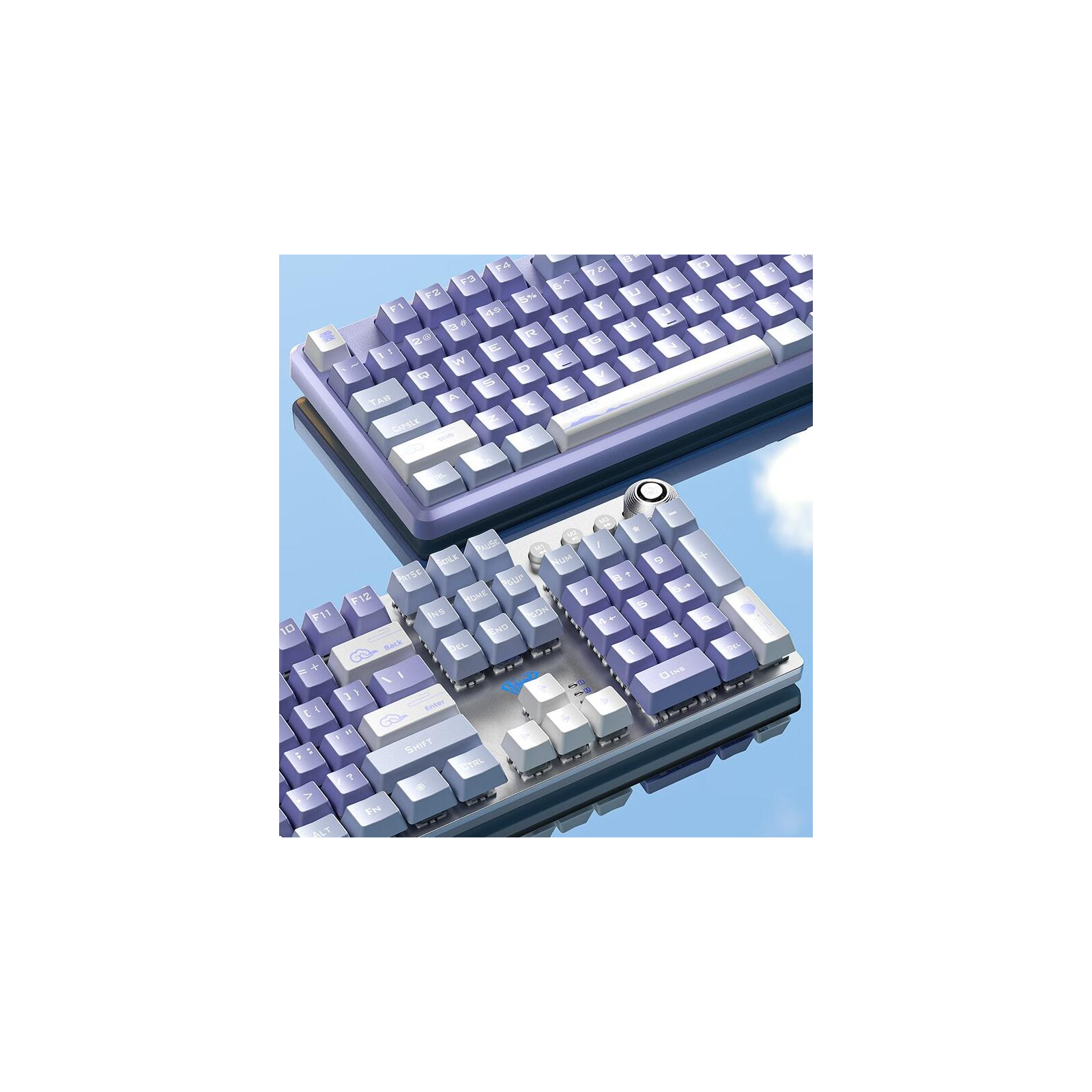 Клавиатура Aula F2088 Pro Mechanical White/Violet + 9 Purple keys KRGD Blue USB UA (6948391234915) изображение 2