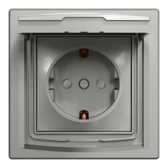 Розетка Schneider Electric ASFORA IP44, антрацит (EPH3100371)