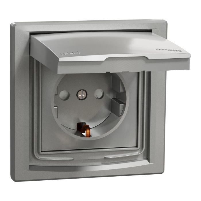 Розетка Schneider Electric ASFORA IP44, антрацит (EPH3100371) изображение 2