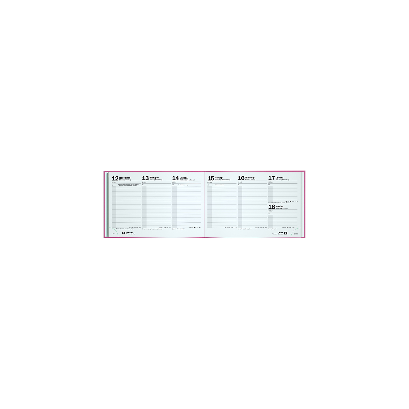 Еженедельник Brunnen датированный 2024 карманный Miradur Розовый A6 72 листа (73-755 60 224) изображение 3