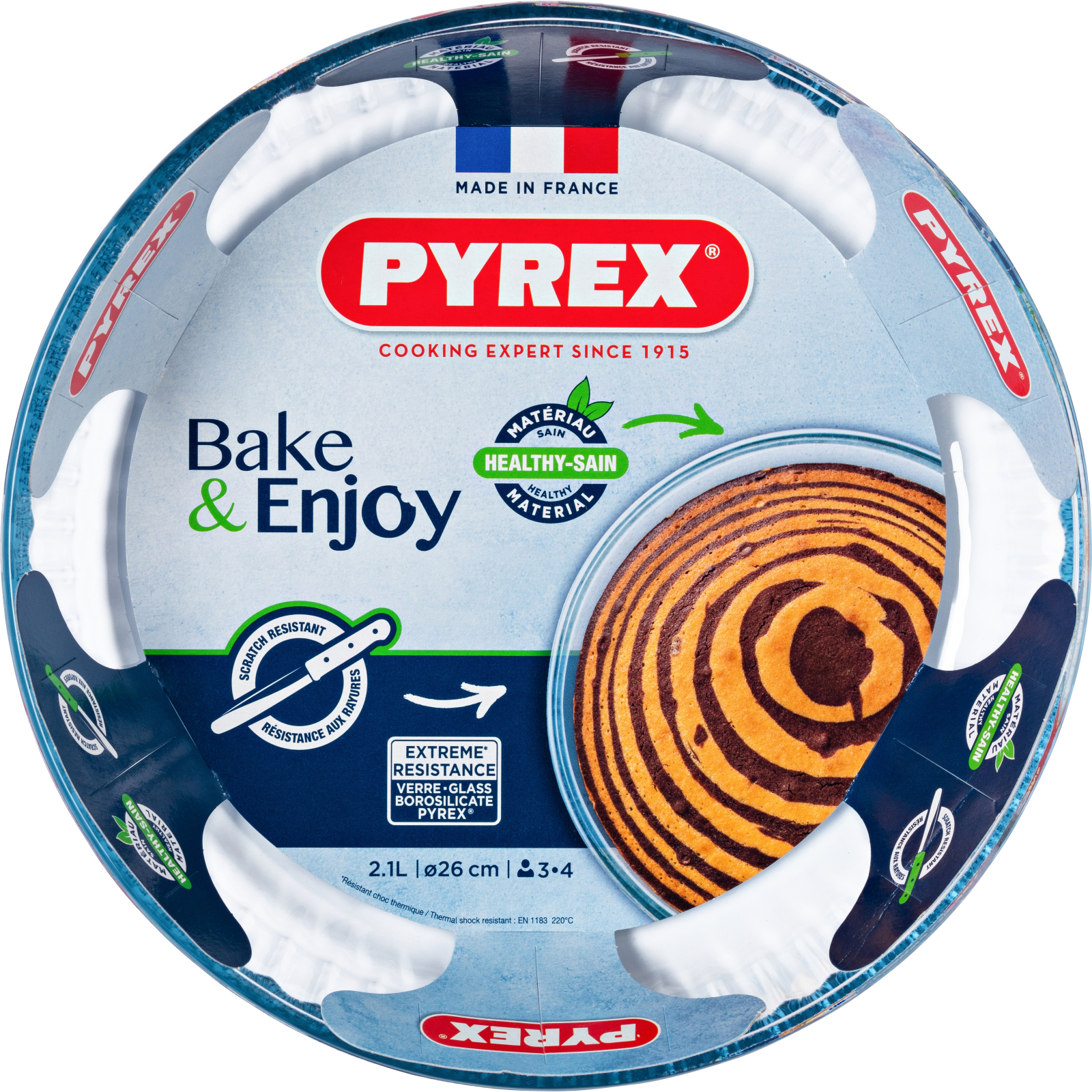 Форма для выпечки Pyrex BakeEnjoy кругла 26 см 2,1л хвилястий край (818B000/7646) изображение 3
