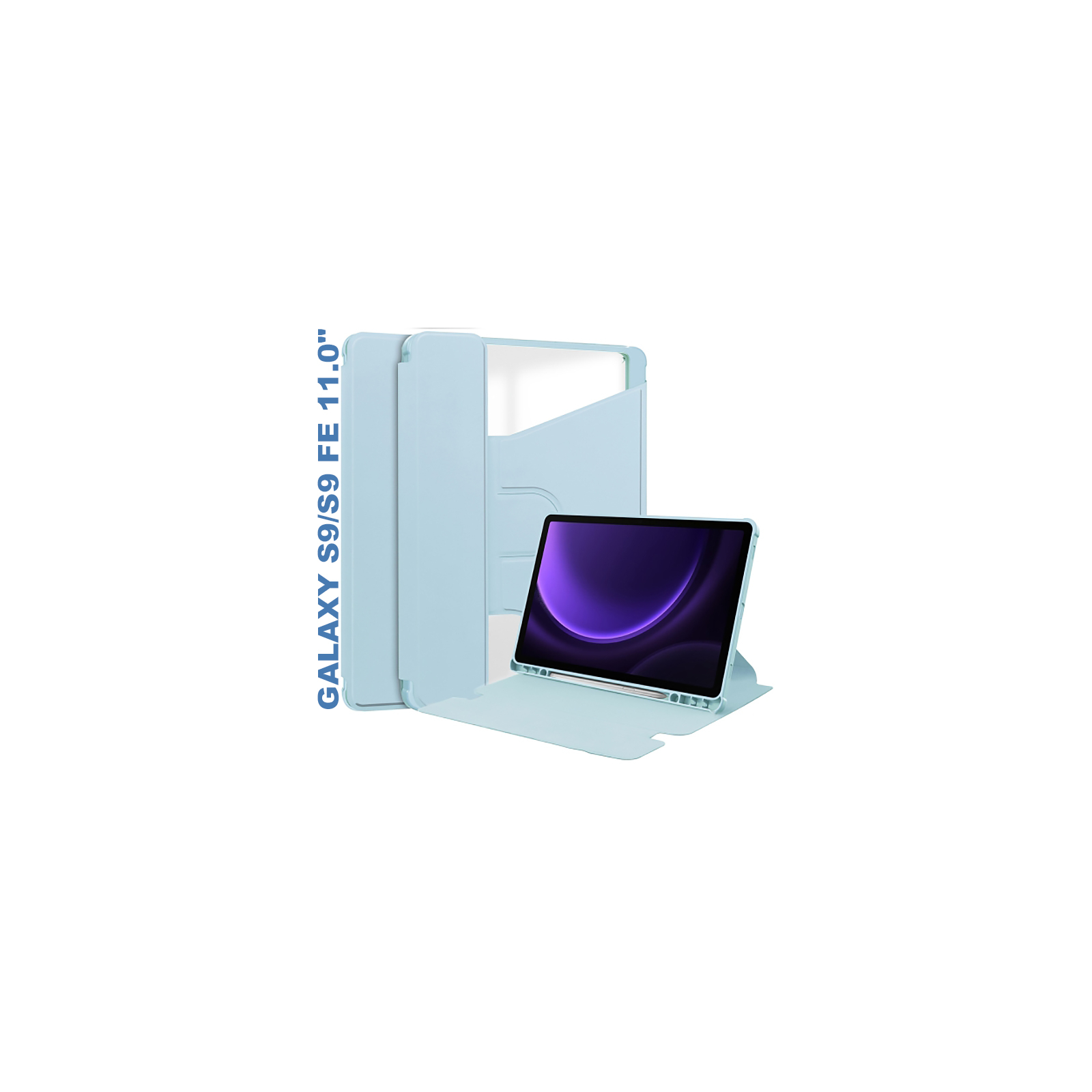 Чехол для планшета BeCover 360° Rotatable Samsung Tab S9 (SM-X710/SM-X716)/S9 FE (SM-X510/SM-X516B) 11.0" Light Blue (710435)