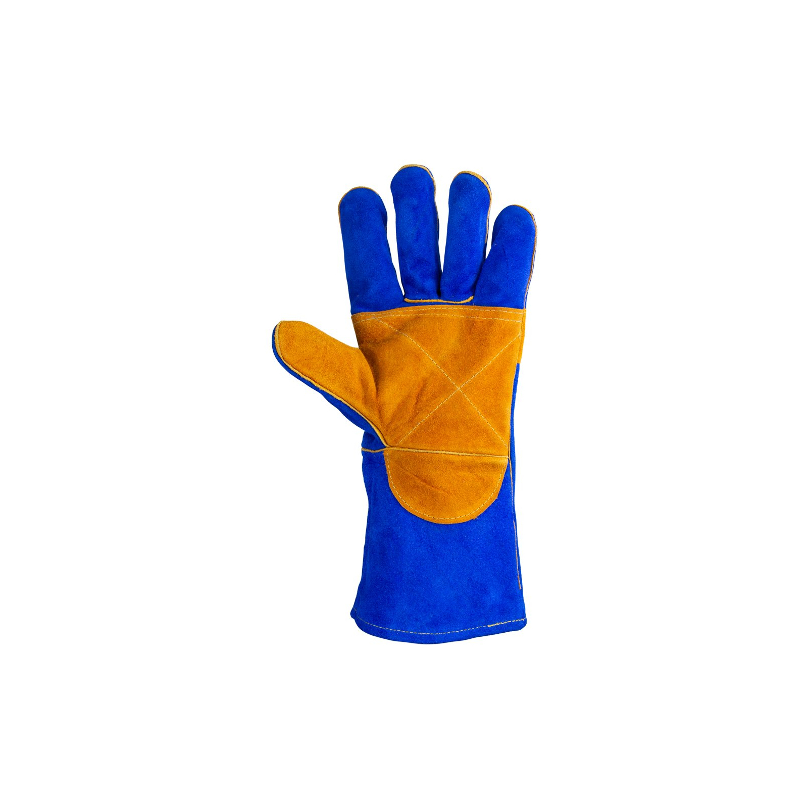 Захисні рукавиці Sigma краги зварювальника р10.5, клас А, довжина 35см (синьо-жовті) (9449321) зображення 3