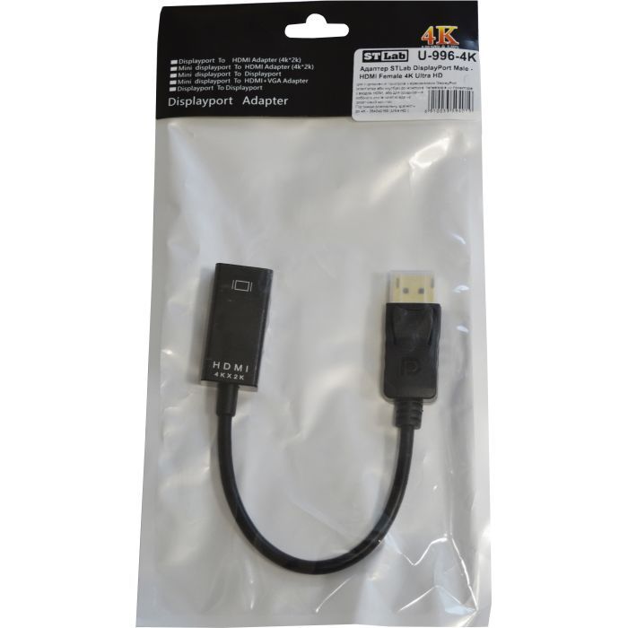 Переходник DisplayPort Male to HDMI 4K Ultra HD Female ST-Lab (U-996-4K) изображение 6