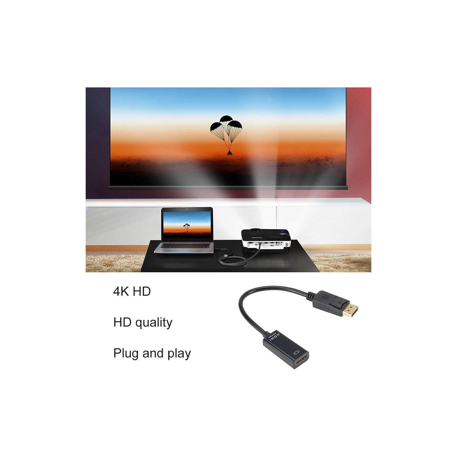 Перехідник DisplayPort Male to HDMI 4K Ultra HD Female ST-Lab (U-996-4K) зображення 9