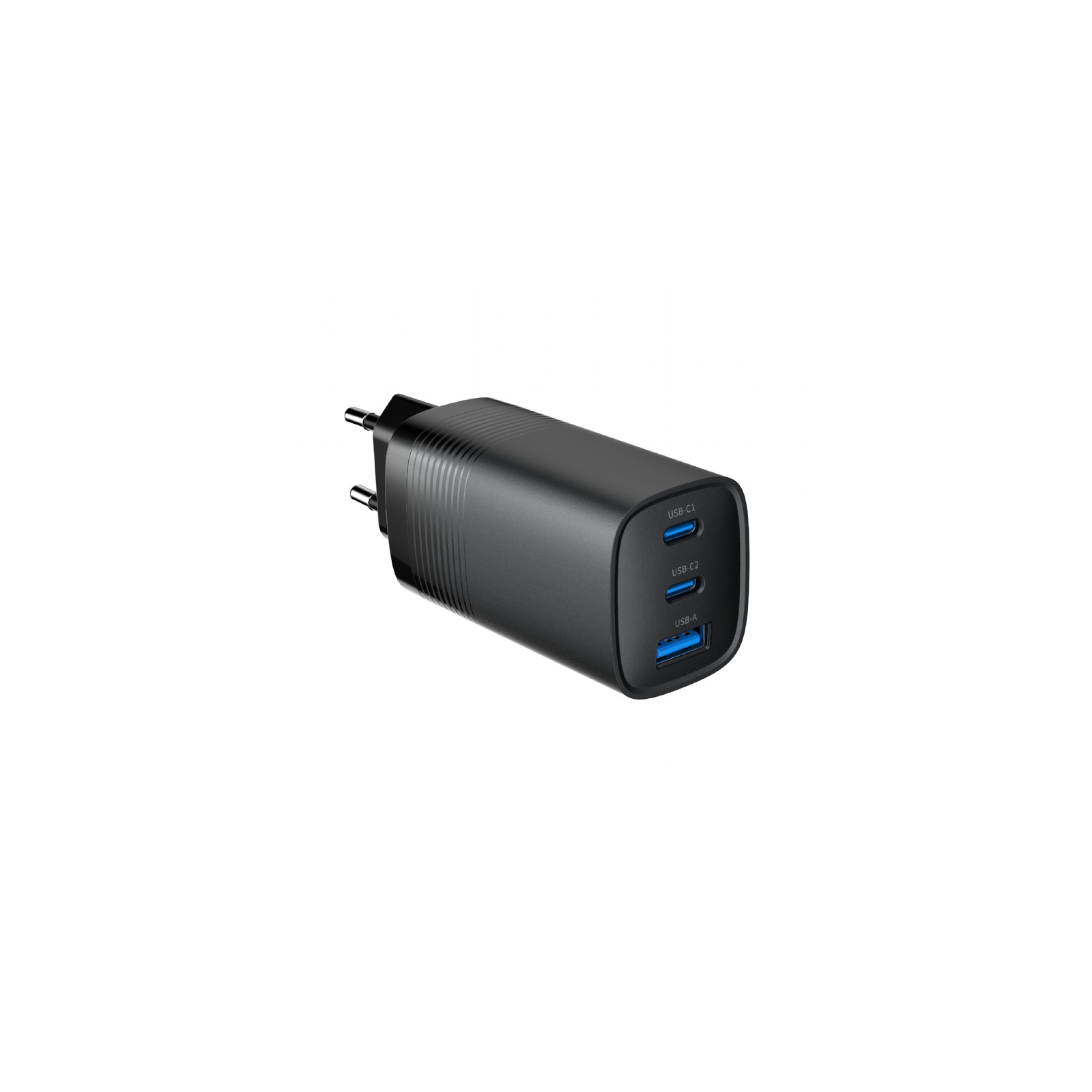 Зарядное устройство Gembird USB-A + 2xType-C (PD18W + QC3.0 27W) black (TA-UC-PDQC65-01-BK) изображение 3