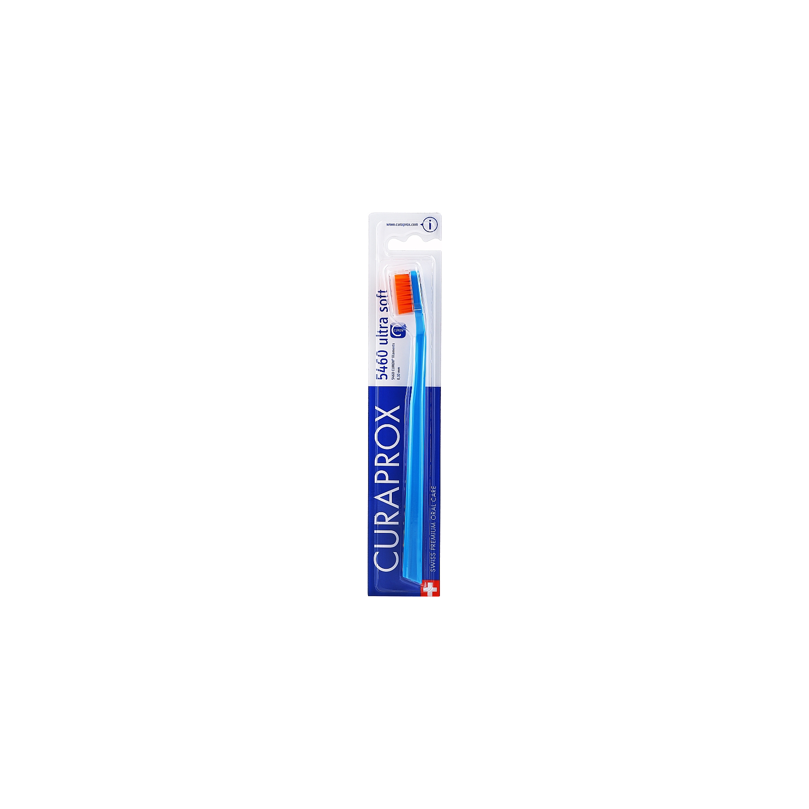 Зубна щітка Curaprox CS 5460 Ultra Soft Ультрам'яка D 0.10 мм Синя з помаранчевою щетиною (CS 5460-27)