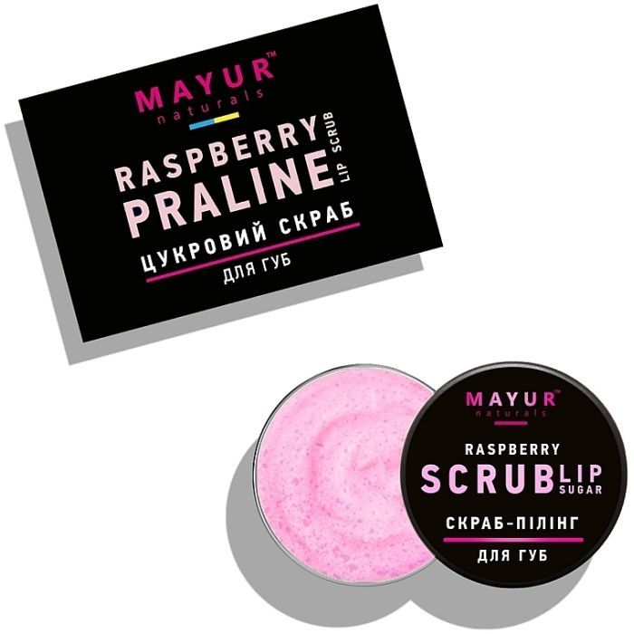 Скраб для губ Mayur Raspberry Lip Sugar Scrub Малиновое пралине 15 г (4820230953237) изображение 2