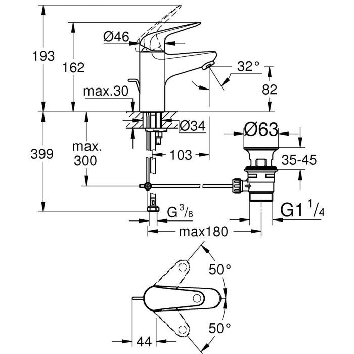 Смеситель Grohe S-Size Euroeco (23262001) изображение 5
