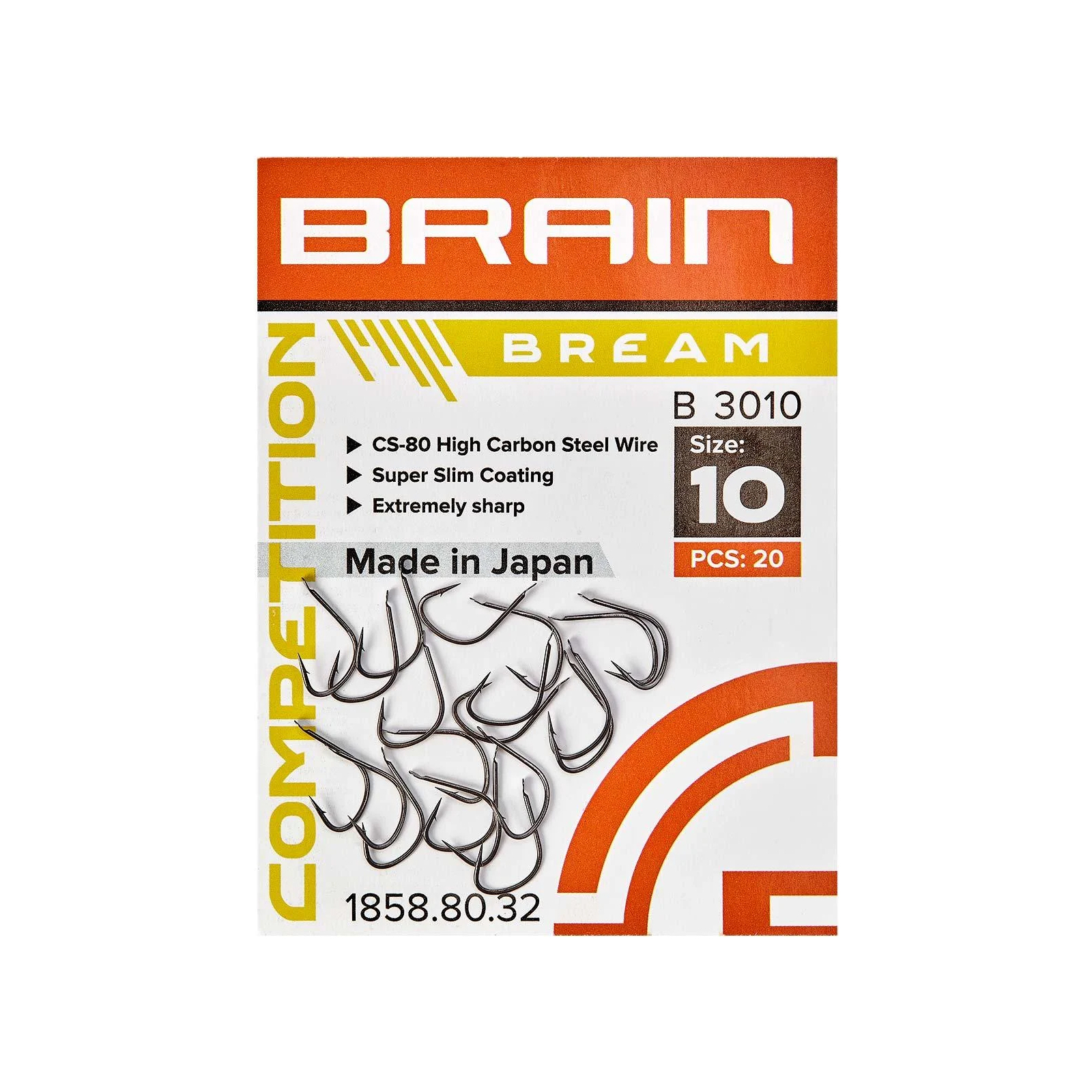 Крючок Brain fishing Bream B3010 08 (20 шт/уп) Black Nickel (1858.80.33) изображение 2
