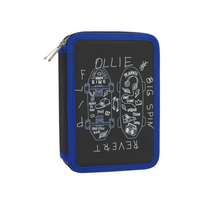 Пенал Cool For School 2 отделения с отворотами Черный (CF87272)