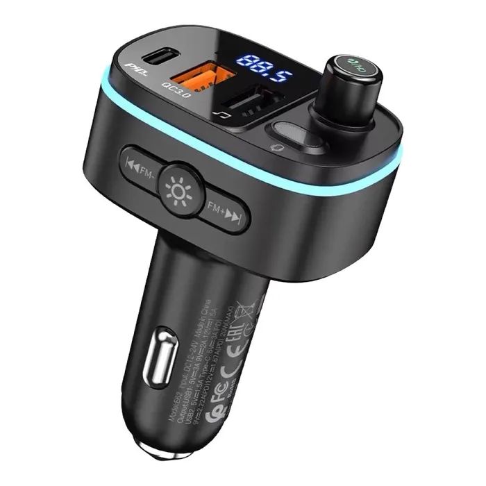 FM модулятор HOCO E62, Black, Box зображення 3