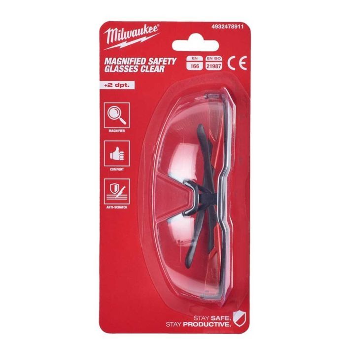 Захисні окуляри Milwaukee із зоною корекції, +2, прозорі (4932478911) зображення 3 Захисні окуляри Milwaukee із зоною корекції, +2, прозорі (4932478911) зображення 3