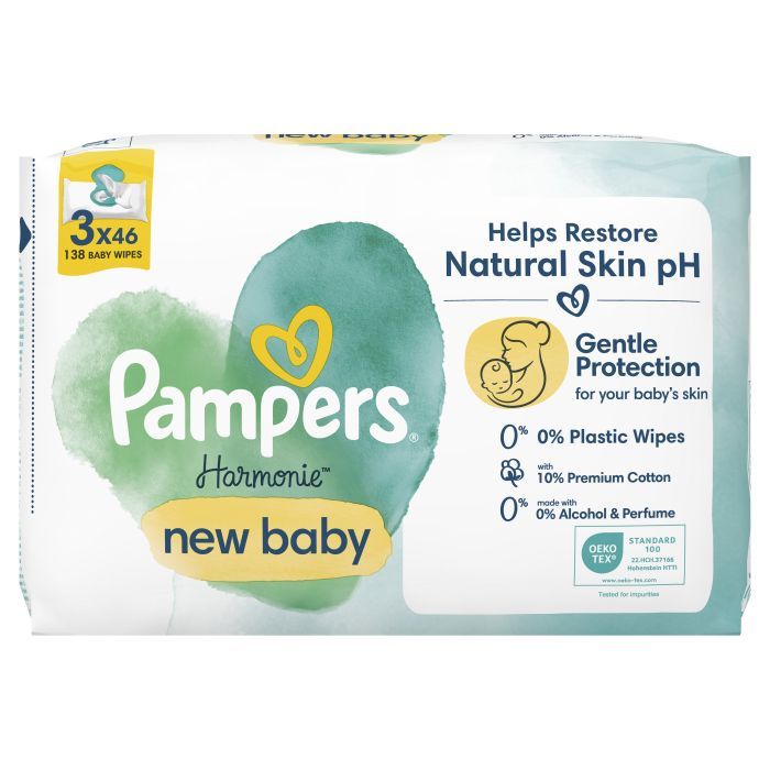 Детские влажные салфетки Pampers Harmonie New baby 24 пачки х 46 шт (8006540815953) изображение 2