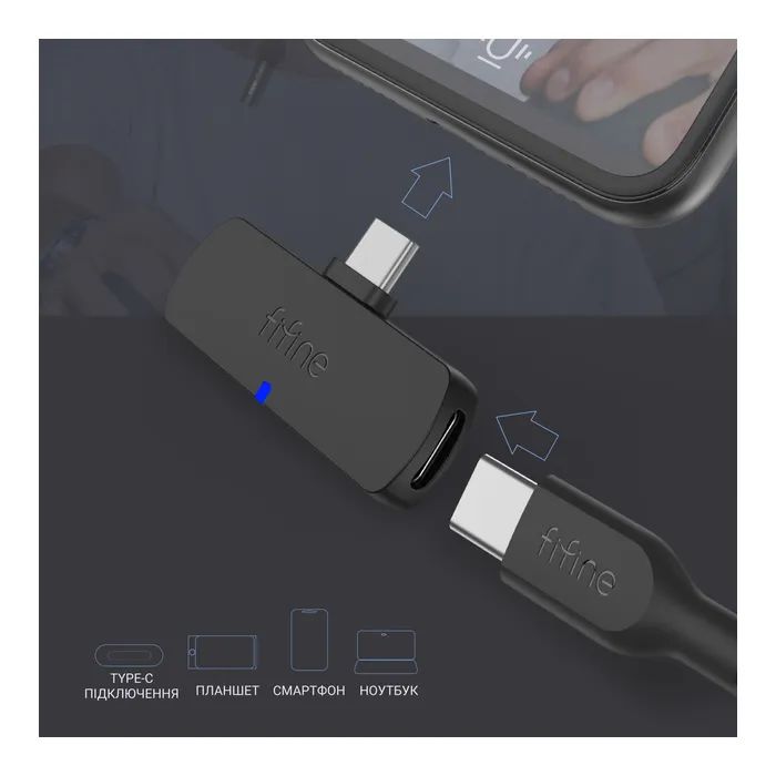 Мікрофон Fifine M6 Wireless Black (M6) зображення 7