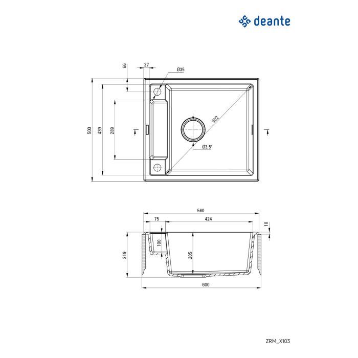 Мийка кухонна Deante Magnetic (ZRM A103) зображення 2