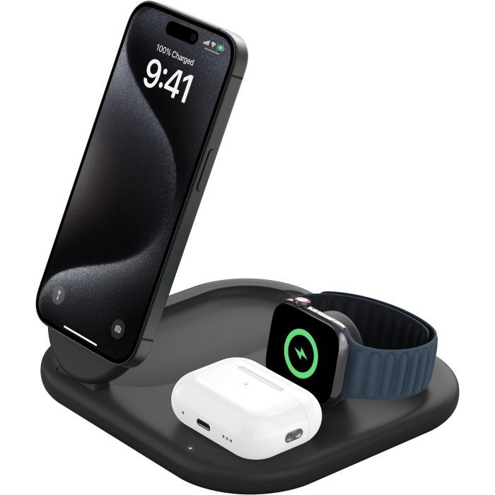 Зарядное устройство Belkin 3in1 Magnetic Foldable iPhone/Watch/AirPods Qi2 15W white (WIZ029VFWH) изображение 7