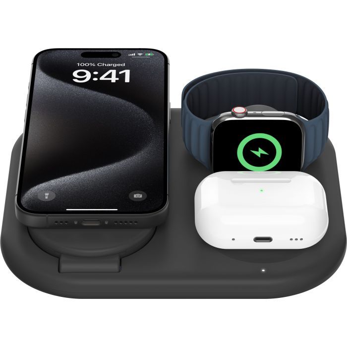 Зарядное устройство Belkin 3in1 Magnetic Foldable iPhone/Watch/AirPods Qi2 15W white (WIZ029VFWH) изображение 8
