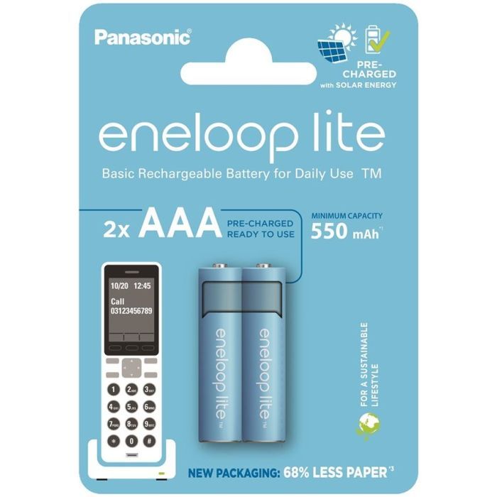Аккумулятор Panasonic AAA Eneloop 550mAh Lite NI-MH * 2 (BK-4LCCE/2DCP)
