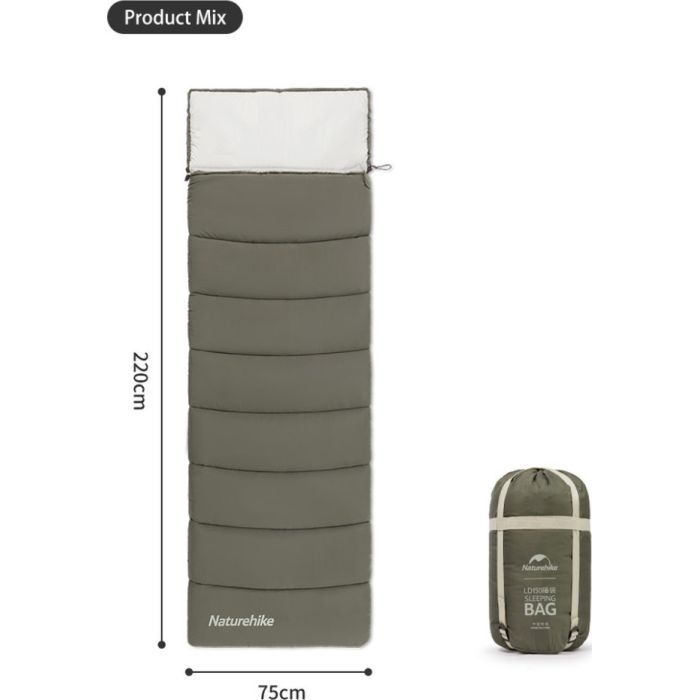 Спальний мішок Naturehike LD250 CNK2300SD016, темно-зелений (6976023921797) зображення 2