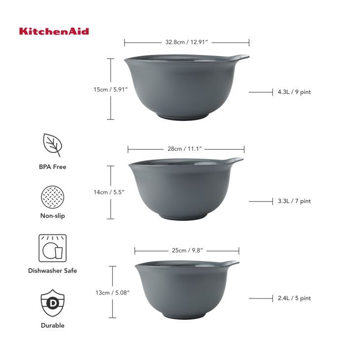 Миска KitchenAid Coreline, набір 3 шт, сірий (KQG175OSCGG) зображення 10
