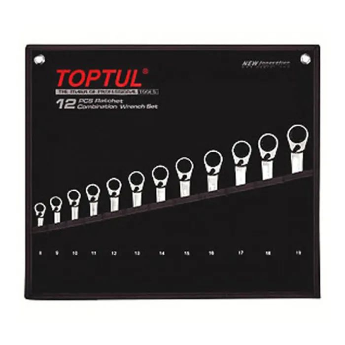 Ключ Toptul трещоточный реверсивный 8-19мм в чехле (GPAQ1203)