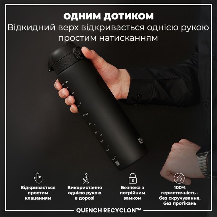 Пляшка для води ION8 OneTouch 1000 мл BPA Free, Rose Quartz (I8RF1000ROS) зображення 2